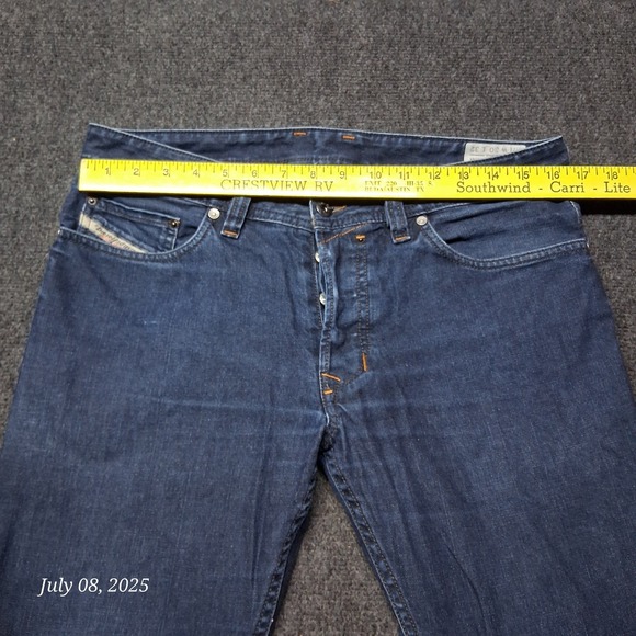 Diesel Jeans Men Size 30x32 Dark Blue Button Fly Safado Regular Slim Straight - Picture 10 of 14